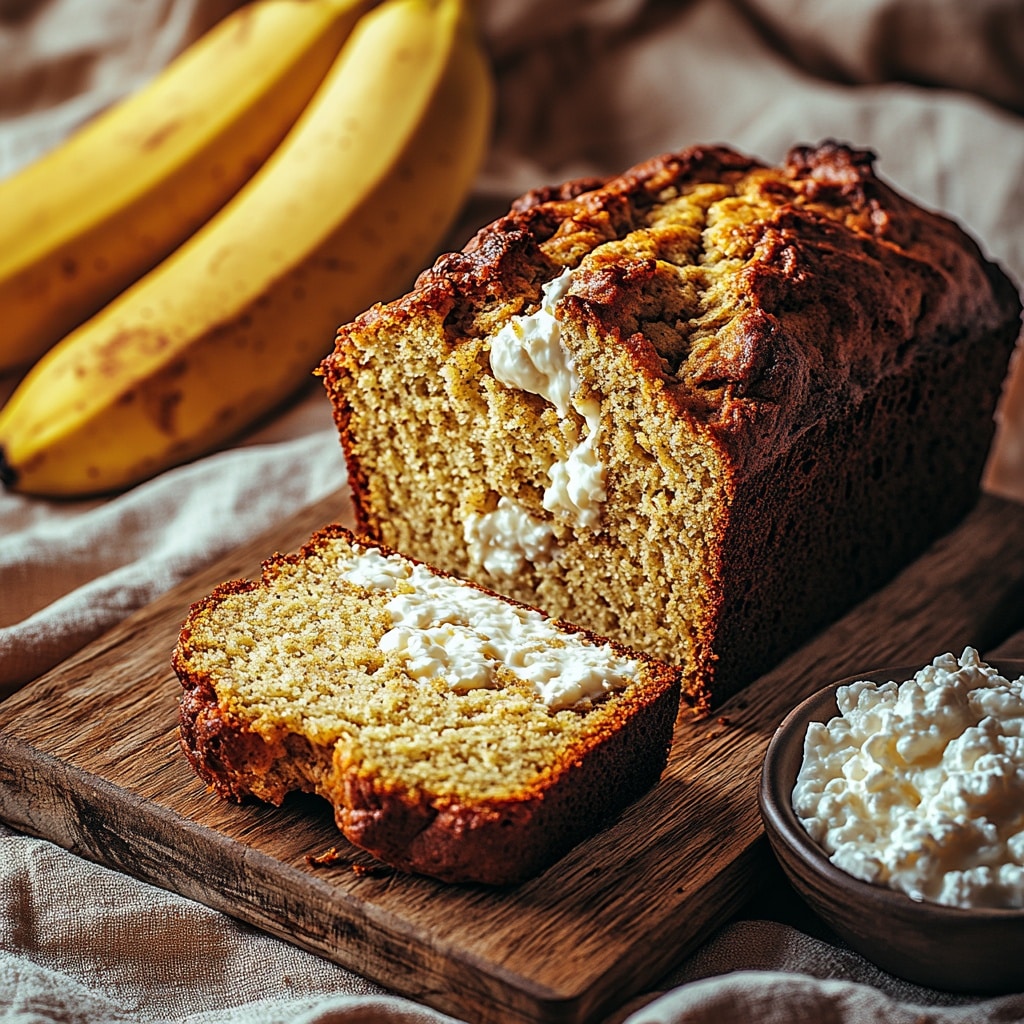 Can You Use Cottage Cheese in Banana Bread? Deliciously Moist, Protein-Packed Twist 4 Cottage cheese banana bread sliced on wooden board