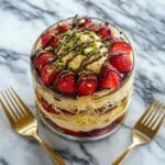 Dubai Chocolate Covered Strawberries – Irresistible Viral Dessert Delight 7 Dubai chocolate covered strawberries dessert in a glass jar