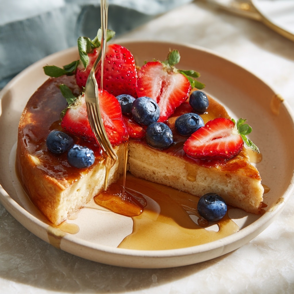 Instant Pot Pancake Recipe: The Easiest Giant Pancake You’ll Ever Make 6 instant pot pancake recipe served with syrup and berries