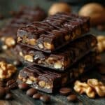 No-Bake Espresso Chocolate Bars: The Perfect Blend of Coffee and Chocolate 6 no-bake espresso chocolate bars close-up